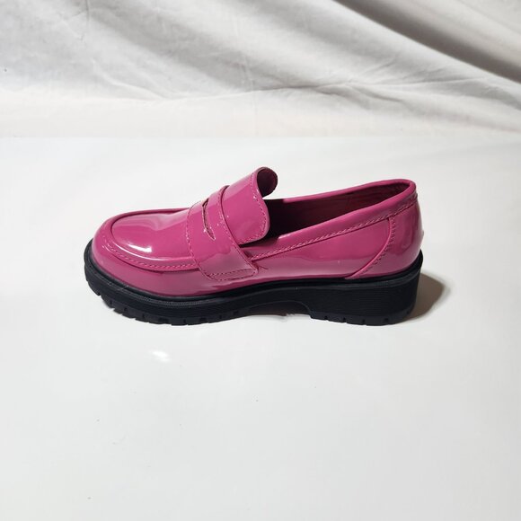 Link Girls Glossy Pink Loafers – Size 3 – Bold Statement Style - Picture 8 of 10